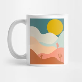 Abstract Mountain Cactus Landscape Mug